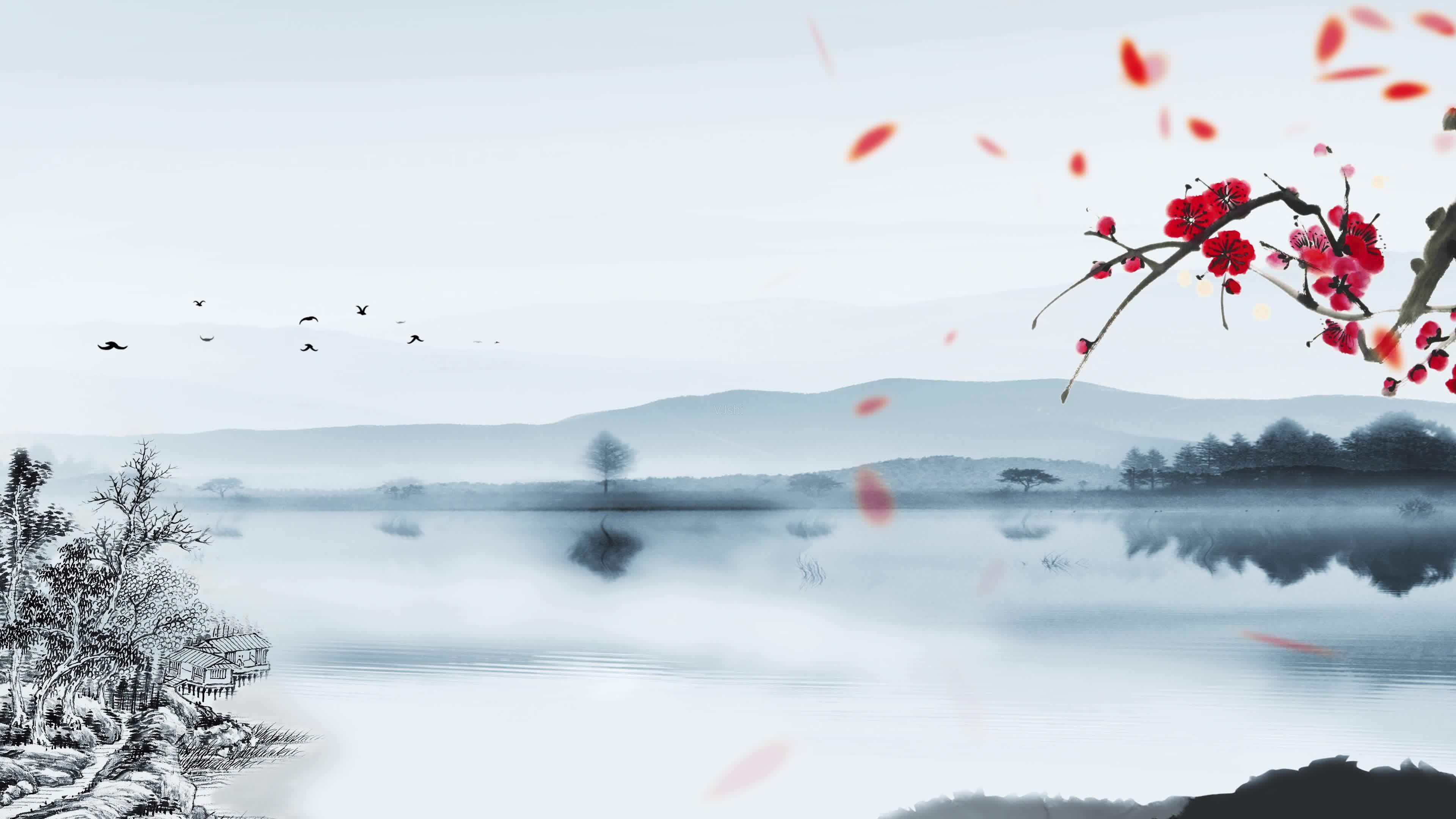 无水印分享|这套中国风PPT背景图,简直美爆了