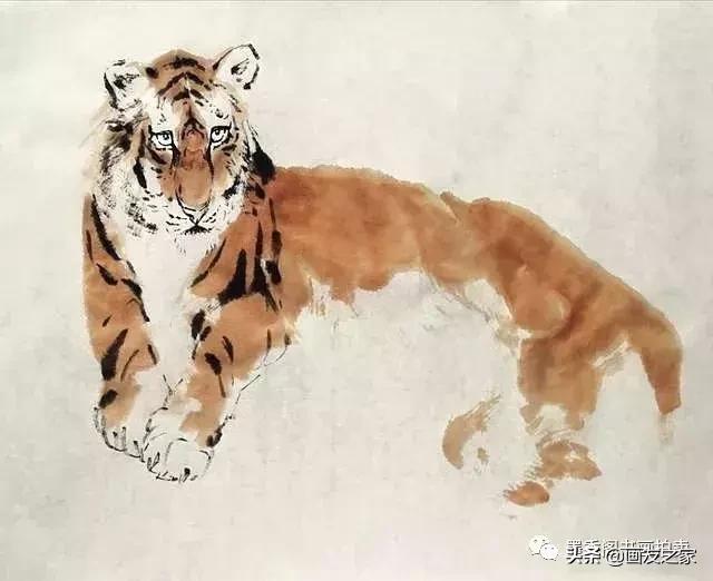 蔡育贤写意老虎的画法,写意老虎画法教学视频