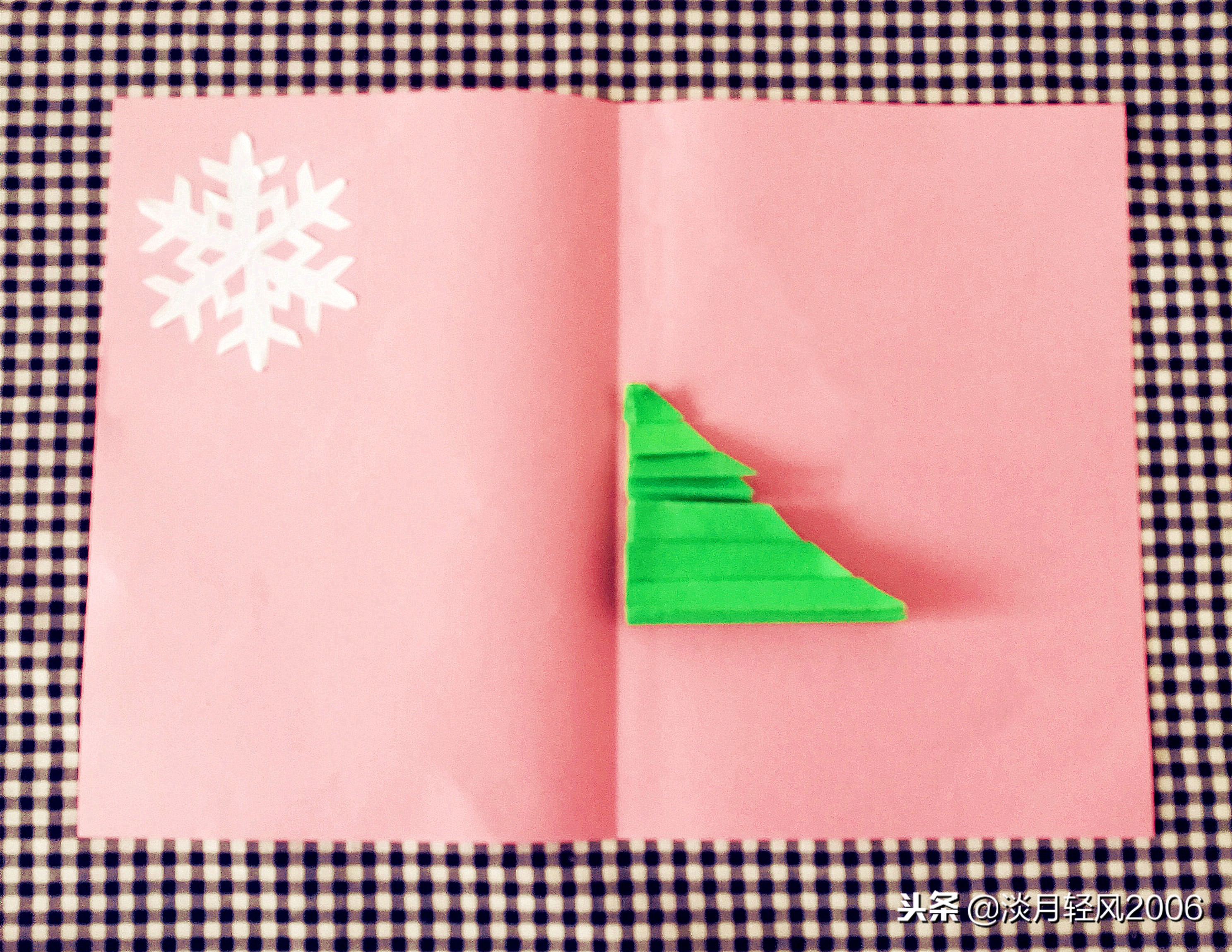 圣诞节手工贺卡送老师,王小九手工折纸圣诞节贺卡