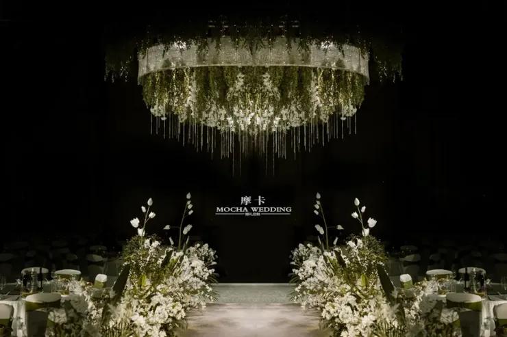 法式牛油果油画风婚礼,牛油果色花艺婚礼