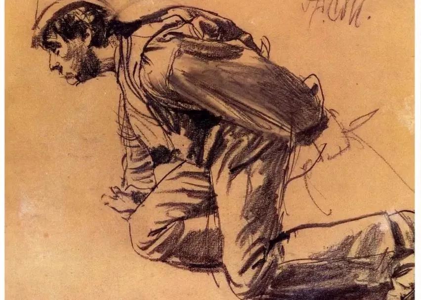 门采尔风景速写高清大图,速写临摹大师作品