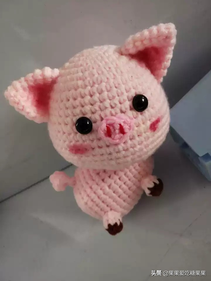 十二生肖小猪玩偶钩织图解,飞天小猪钥匙扣