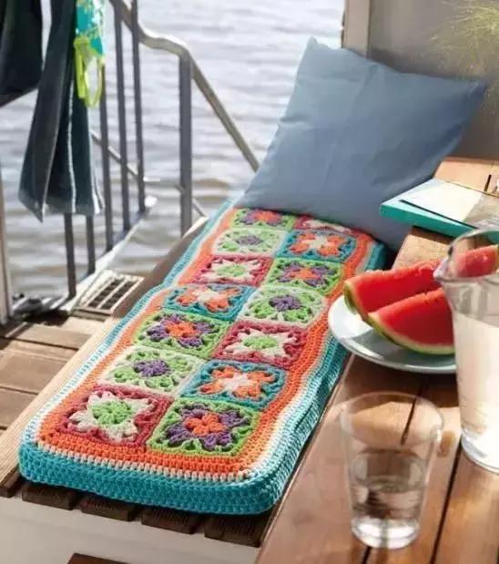 钩针汽车坐垫的编织教程,方形椅子坐垫钩针教程