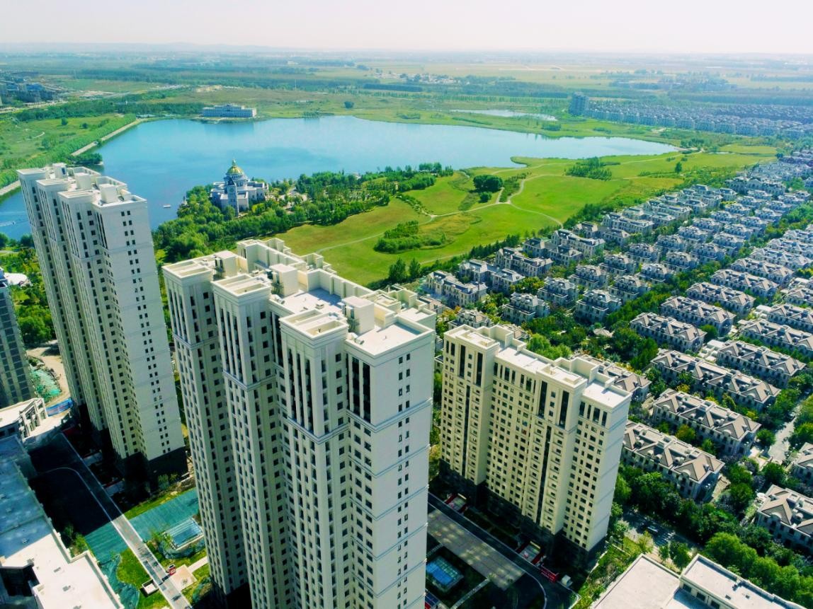 天茂湖一线湖景别墅,天茂湖航拍