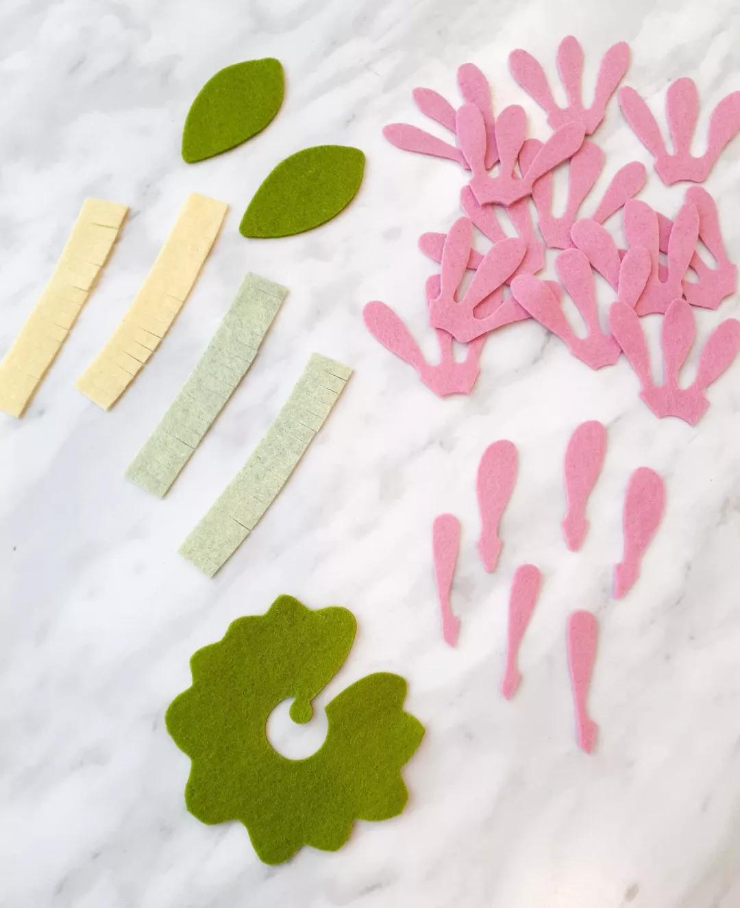 不织布仿真花束制作方法,不织布立体花制作教程清明节