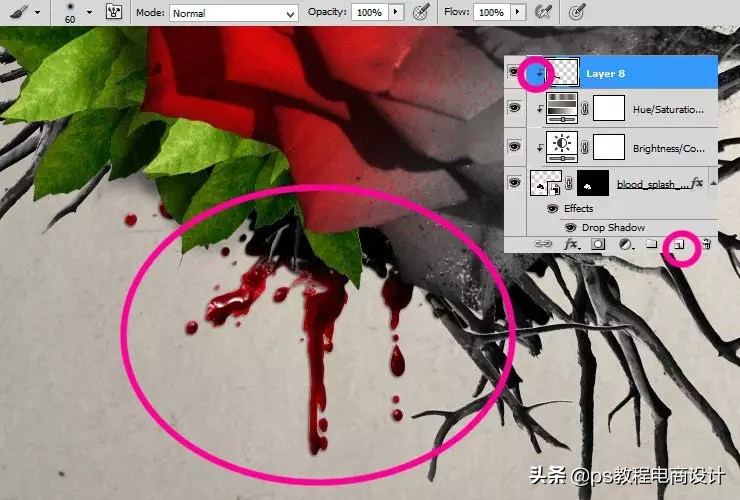 ps怎么把玫瑰变成金黄色,ps蝴蝶和鲜花合成