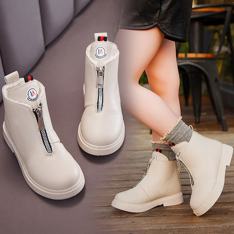 男童冬季马丁靴新款2022爆款,童鞋1-3岁冬季马丁靴白色