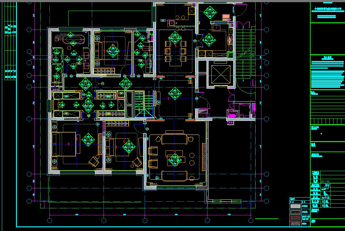 室内设计案例100套,别墅200平私家庭院施工图