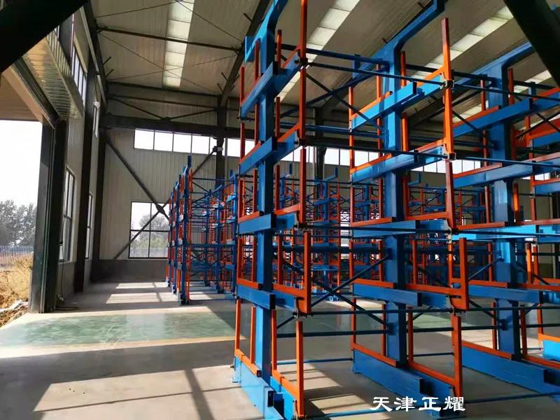 棒材存放伸缩式货架,存放圆钢专用货架