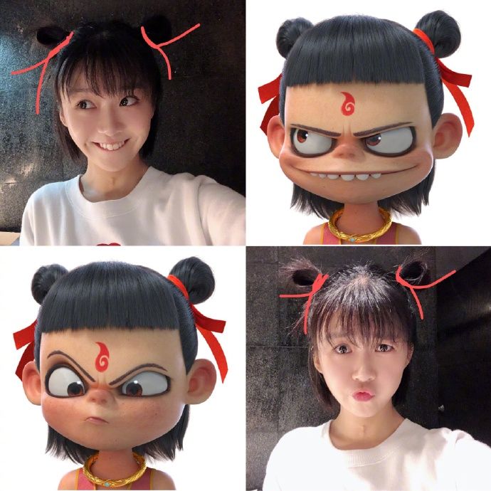 三岁的哪吒小爷有多潮？眼线腮红丸子头