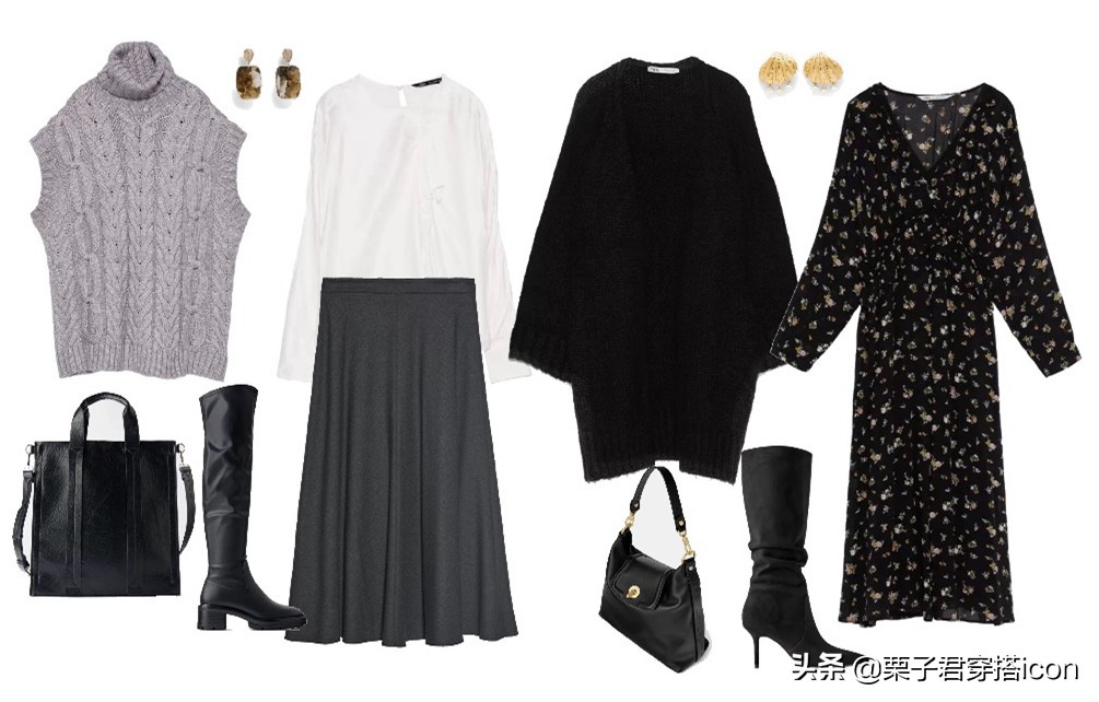 穿搭‖寒潮来袭，保暖毛衣搭优雅半裙，轻松穿出职场摩登高级范儿