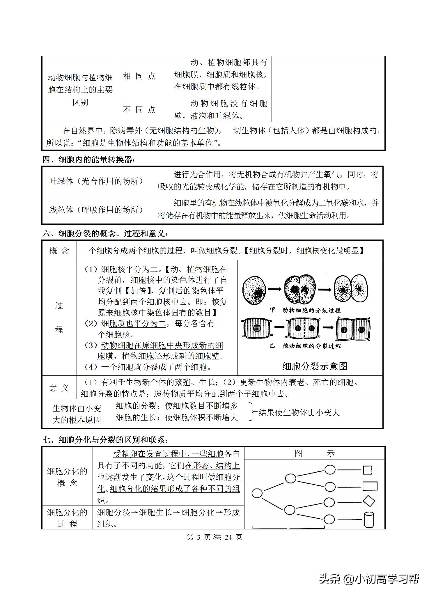 中考生物复习资料大全免费,2022中考生物必考知识点总结