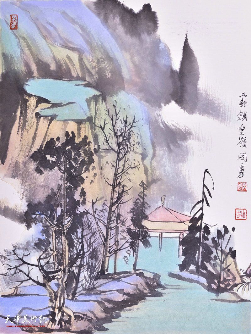 天津市青年山水画家闫勇,天津画家闫勇作品