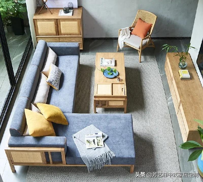 新中式沙发带贵妃榻合适吗,客厅沙发带贵妃位好看吗