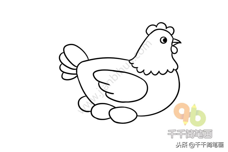 大公鸡和小蝴蝶的简笔画,大公鸡和兔子简笔画