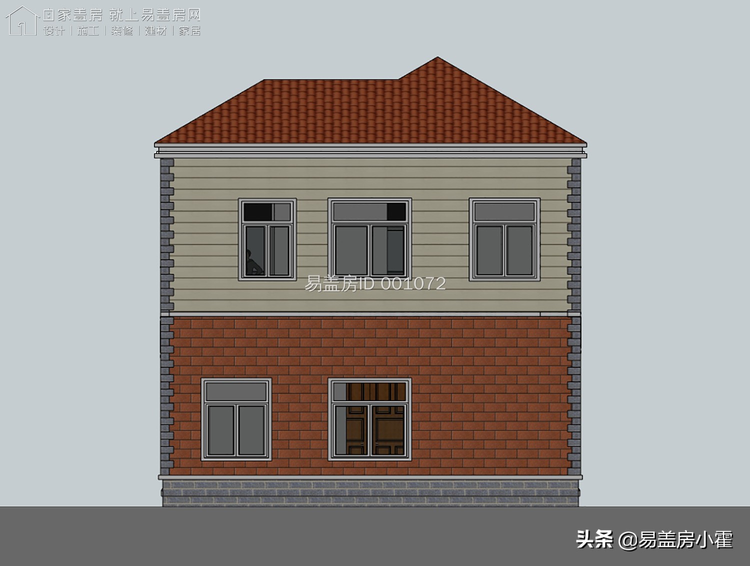 农村自建房2层欧式别墅设计,面宽10米欧式风格二层小别墅