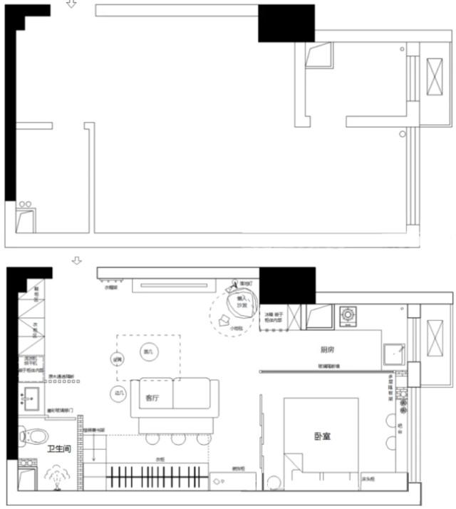 51㎡小宅，硬在衣柜上空“隔出”次卧，朋友不解！完工都夸太机智