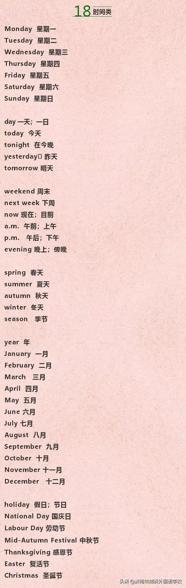 小学英语词汇分类记忆,小学英语最全词汇分类表