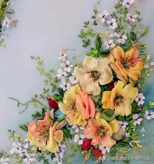 丝带绣装裱图案大全,丝带绣画作品欣赏