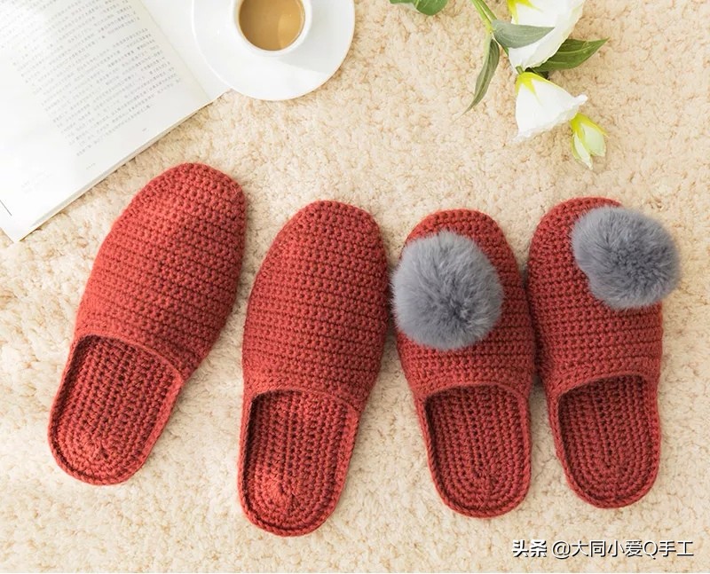 一个温馨的家编织方法,拖鞋纯手工编织幸福一家人教程