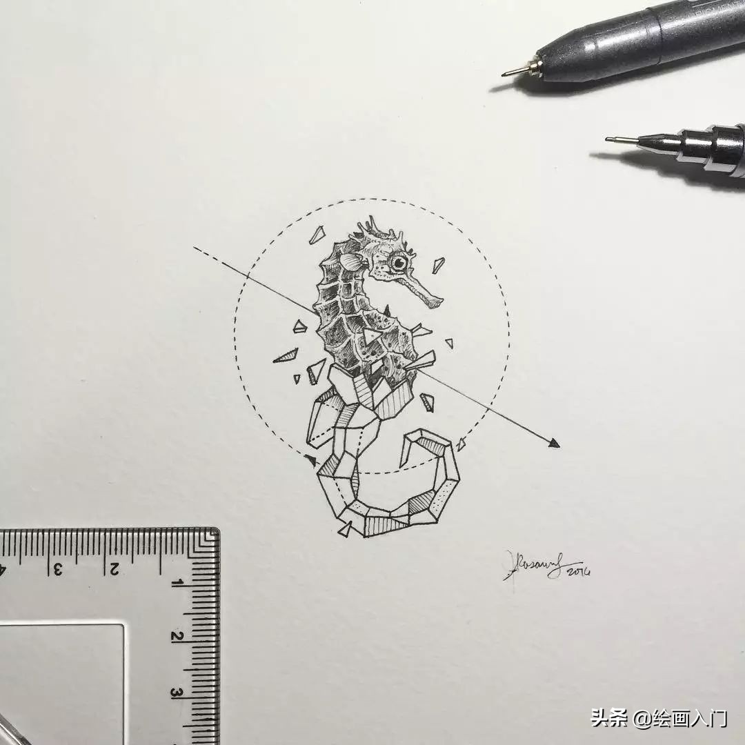 插画铅笔手绘小动物,针管笔手绘黑白画设计