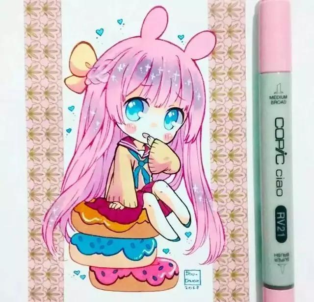 马克笔动漫上色教程q版,动漫手绘马克笔上色教程