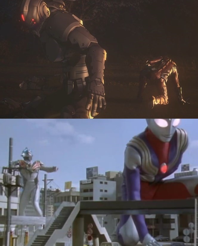 机动奥特曼赛文的帅气名场面,奥特曼中致敬迪迦片段