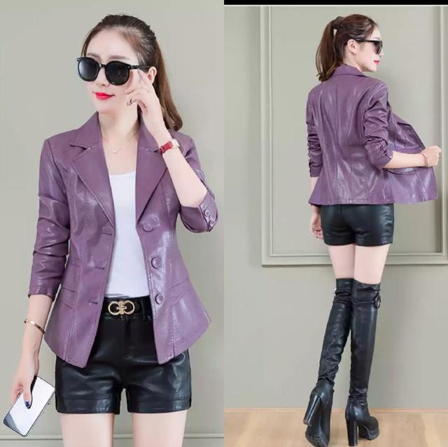 高腰pu皮衣女韩版,百搭时尚pu皮衣女
