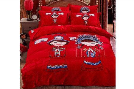 婚礼床上用品四件套刺绣,婚礼四件套床上用品