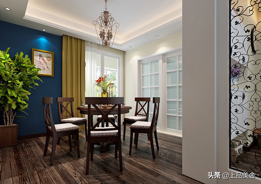 美式风格沙发背景墙效果图大全,美式风格蓝色沙发背景墙效果图