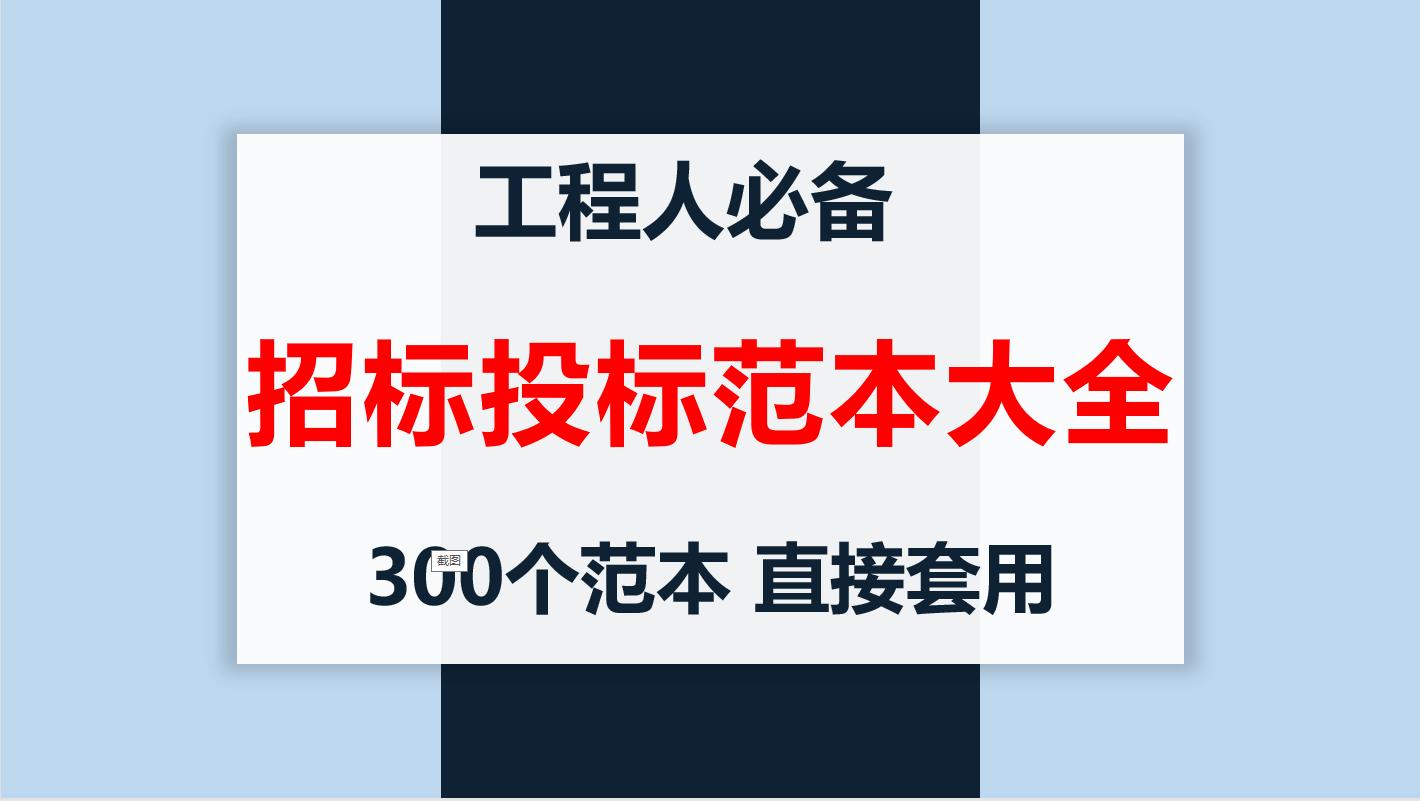 各类投标文件制作,投标新手入门教程投标范本