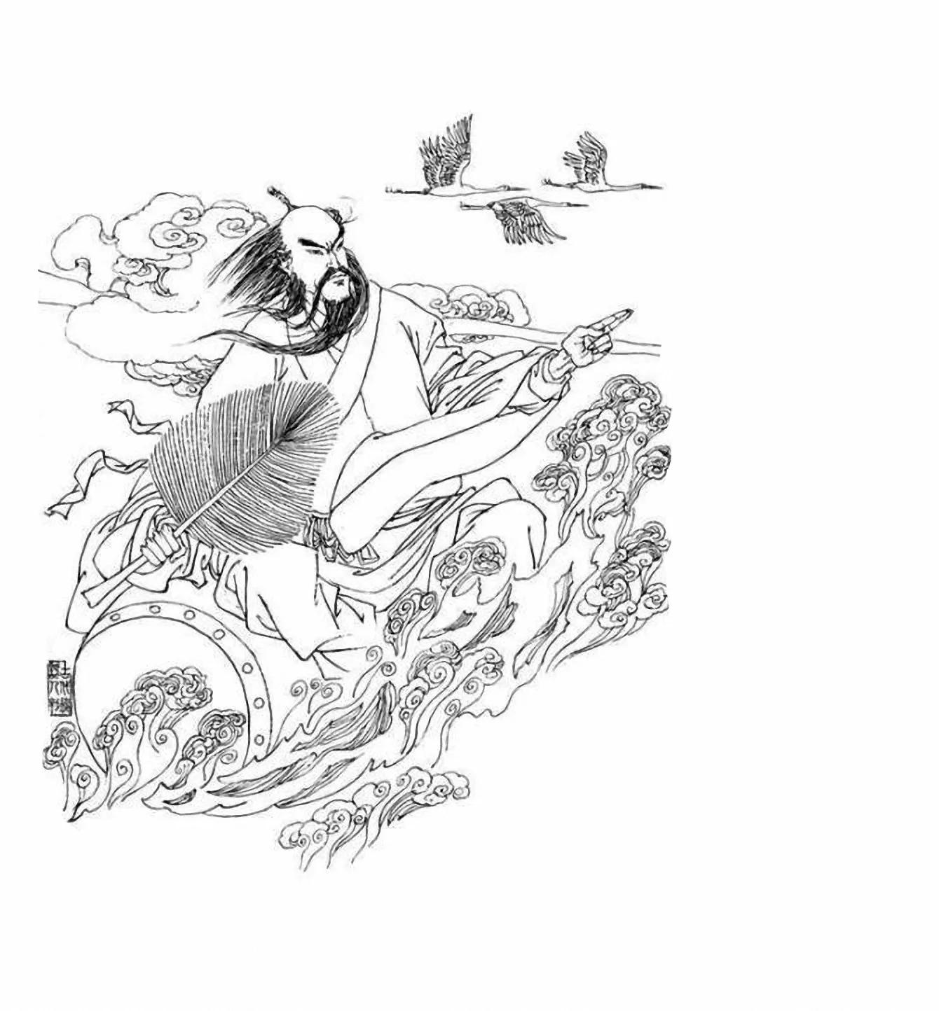 图谱神话人物工笔画白描,国画工笔人物白描图片大全大图