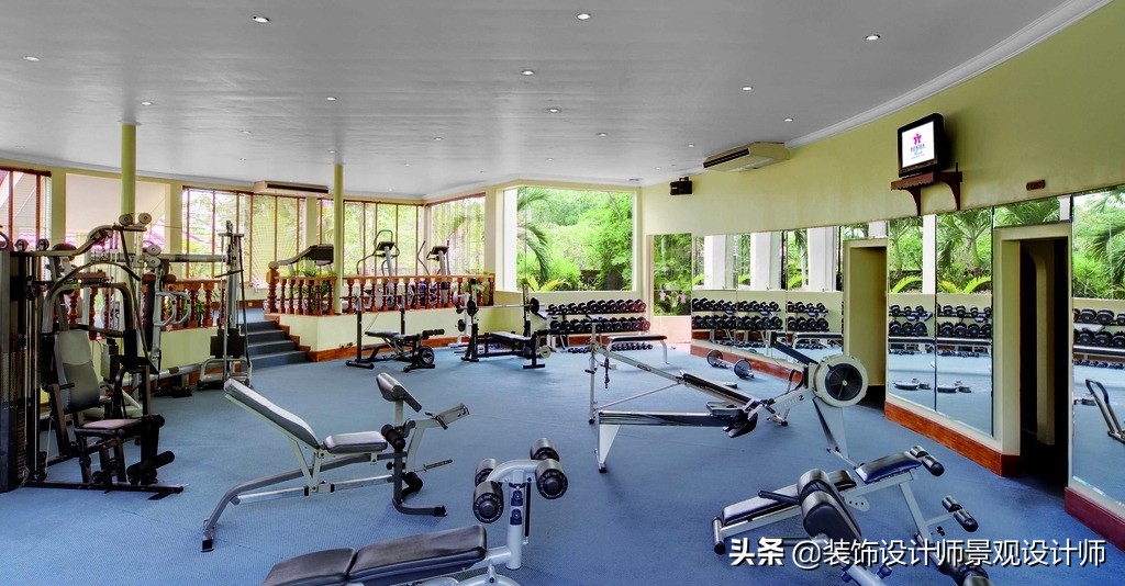 公司健身房设计效果图,书房健身房二合一设计效果图