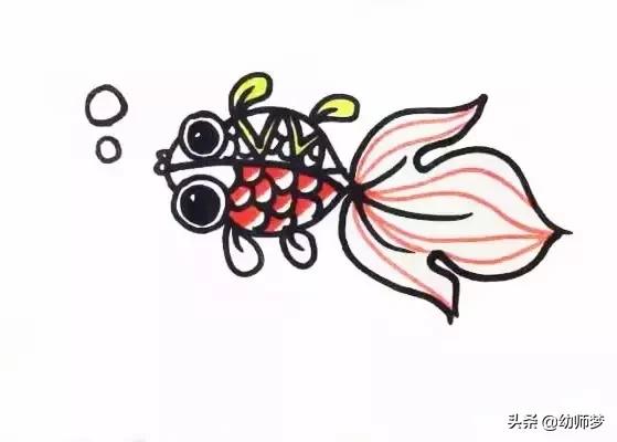 一二三年级简笔画小金鱼,小金鱼简笔画简单又好看