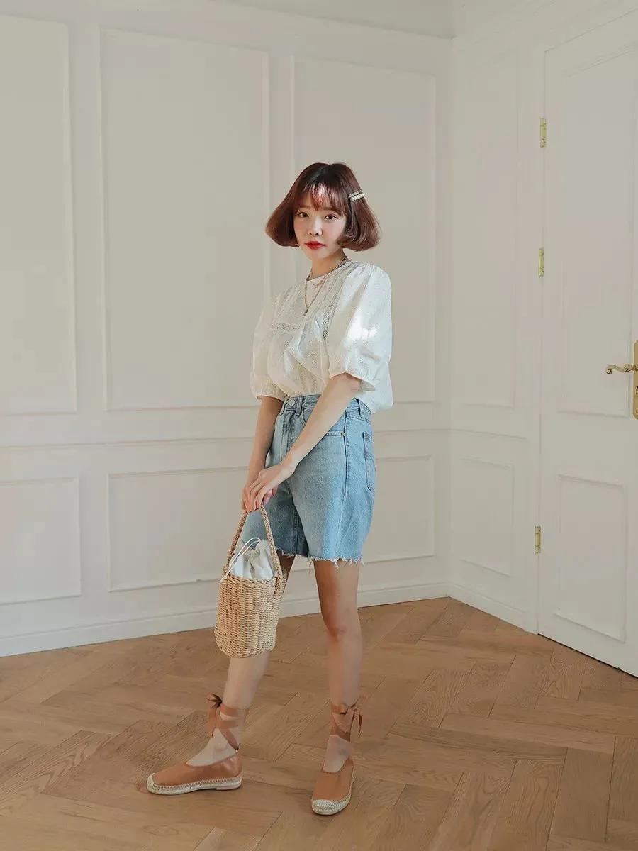 夏季休闲宽松短袖t恤每日穿搭,上短下长不露腿t恤穿搭夏季