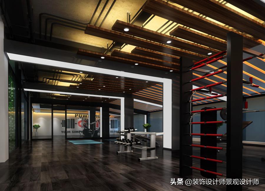 公司健身房设计效果图,书房健身房二合一设计效果图