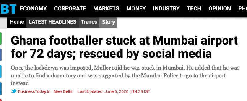 周薪280元!世界足坛最惨外援出炉,被困印度2个月,流落街头乞讨