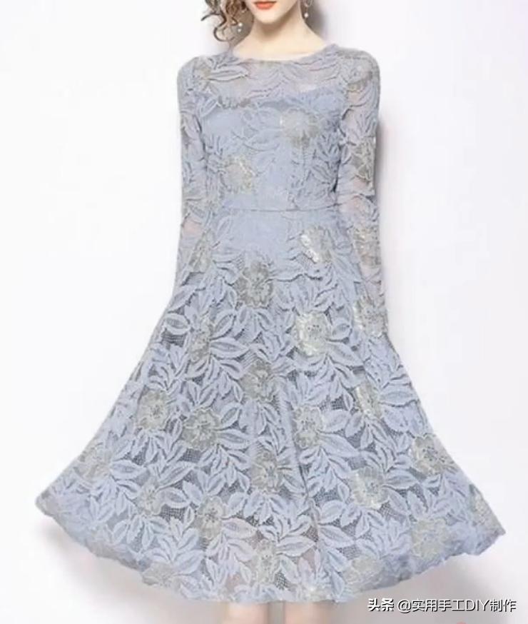 蕾丝绣花连衣裙精致美丽又优雅,设计小众蕾丝连衣裙