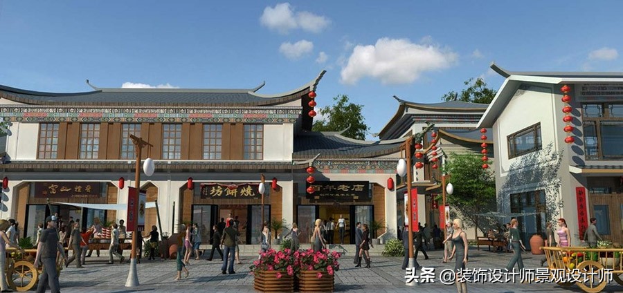 仿古建筑商业街设计图片,仿古建筑一条街效果图