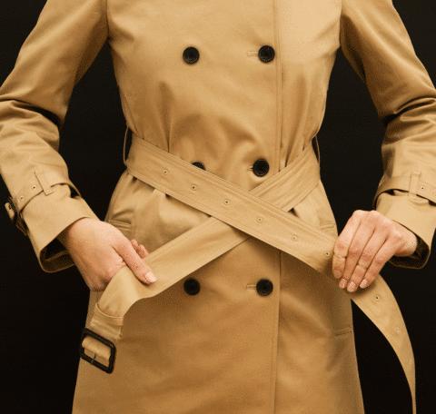 怎么绑风衣后腰带,男士风衣后面腰带怎么系