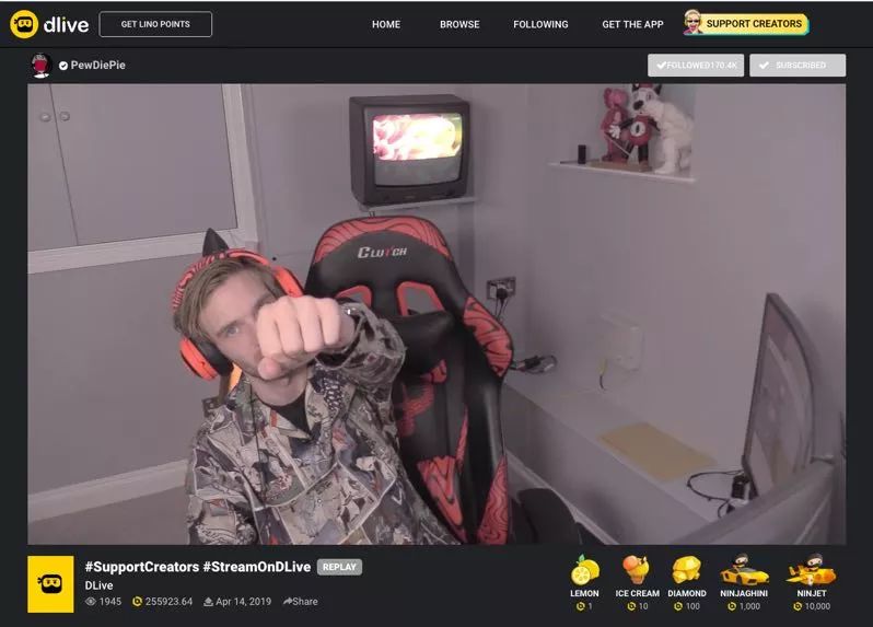 YouTube一哥出走直播平台DLive,平台零抽成能否改写游戏规则？