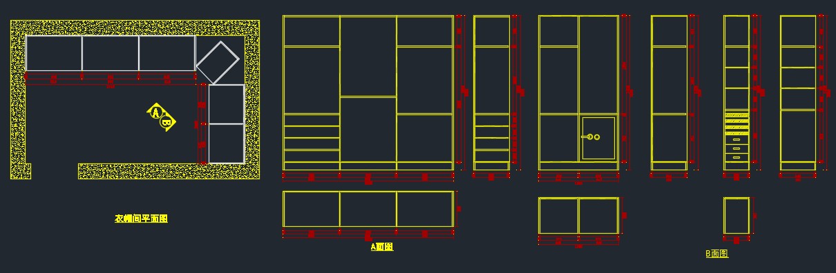 全屋衣柜衣帽间定制效果图,cad衣帽间衣橱内部结构图