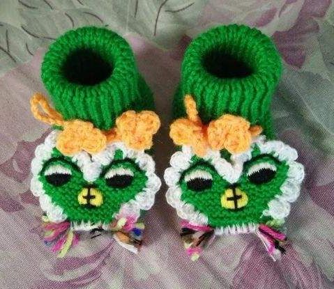 织42-43码毛线鞋全部视频教程,超萌春秋宝宝毛线鞋