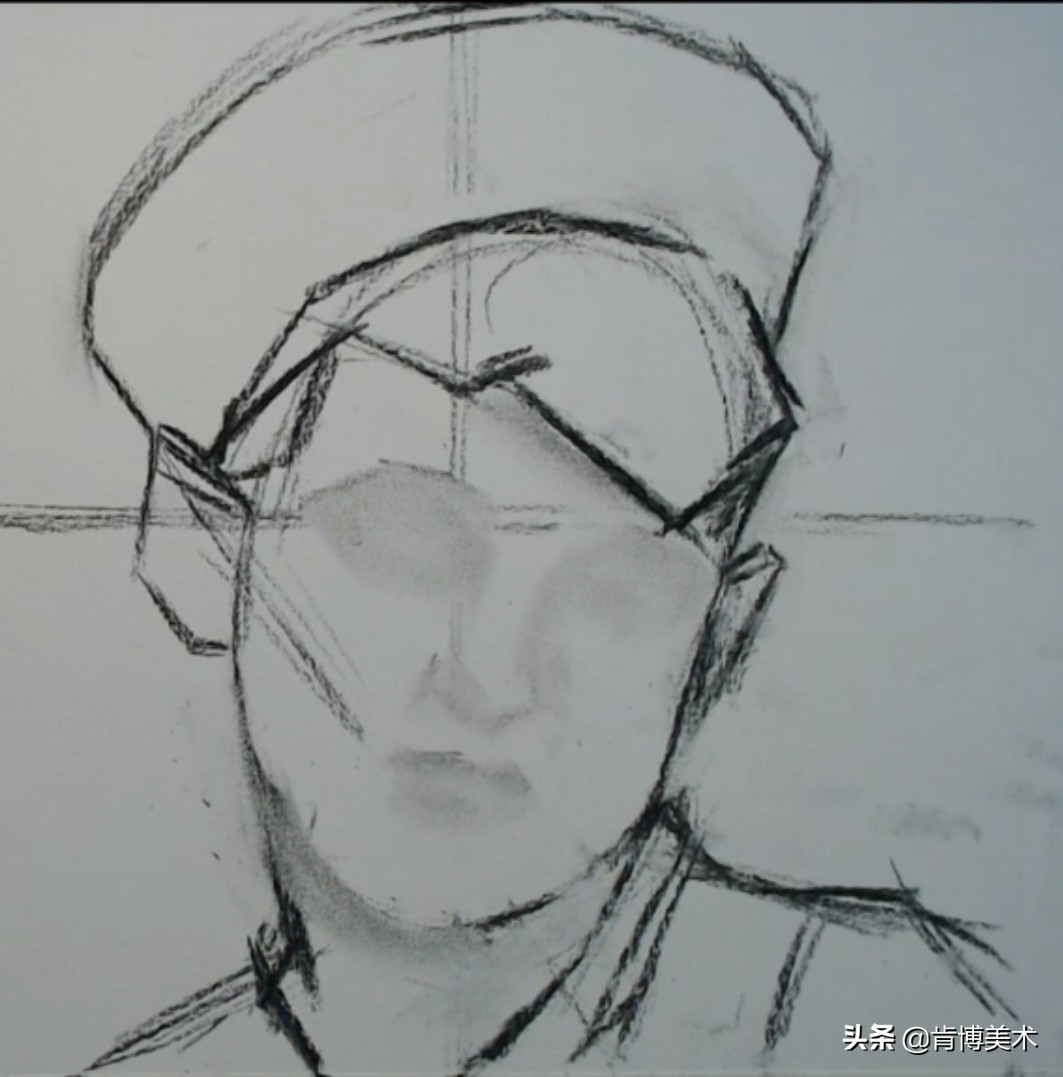 戴着眼镜的小男孩素描画,3-6岁儿童简单绘画100幅素描