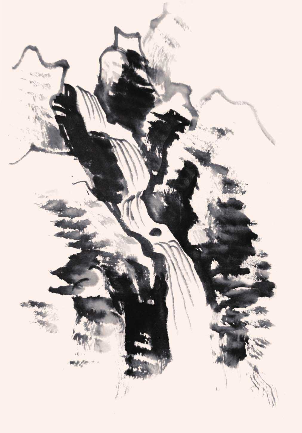 山水画水的画法视频,山水画水的画法