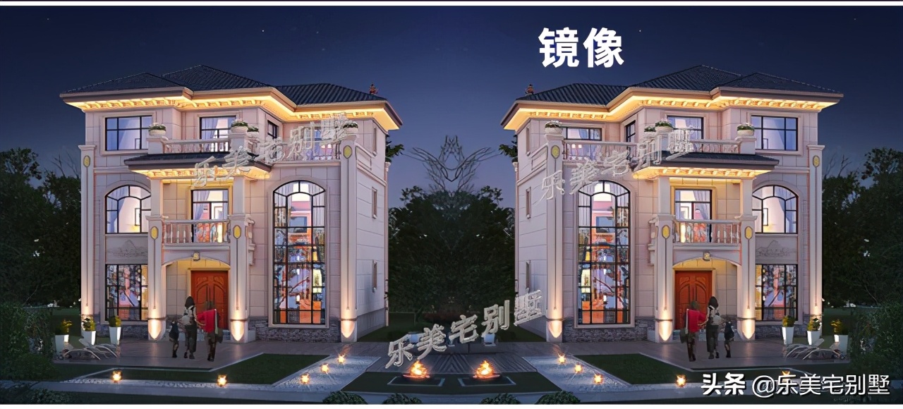 10x10米三层平顶别墅免费图纸,三层双拼复式9x10别墅户型图纸