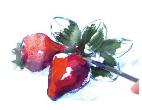 透明碗装草莓水粉怎么画,怎么用水粉颜料画草莓