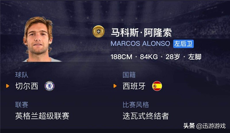 《实况足球》灵巧性金卡后卫阿隆索，比肩顶黑的一张金卡