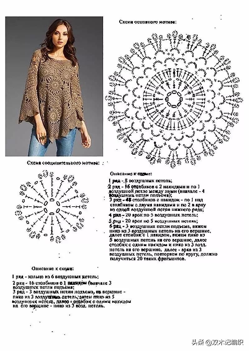 短款钩针衫图解,钩针衫款式