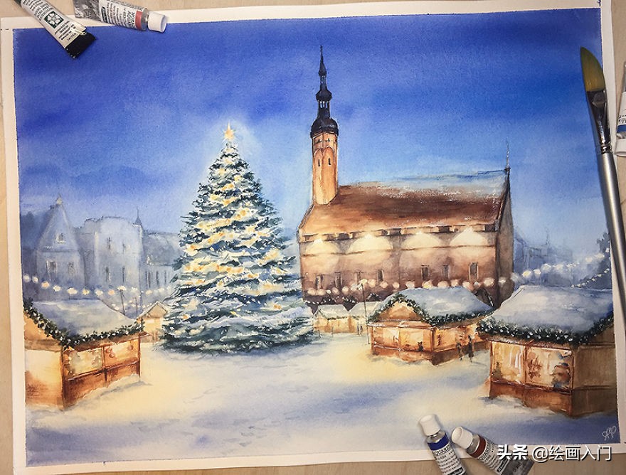 如何用画笔画出好看的图画,一幅优秀的水彩画创作过程欣赏